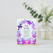 海の下で紫色の本のベビーの赤ちゃんシャワー エンクロージャーカード (スタンド正面)