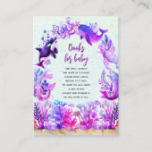 海の下で紫色の本のベビーの赤ちゃんシャワー エンクロージャーカード (正面)