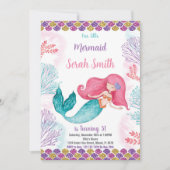 海の下で編集可能パーティーカードと海テーマ 招待状 (正面)