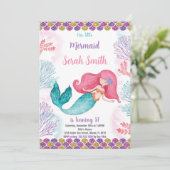 海の下で編集可能パーティーカードと海テーマ 招待状 (スタンド正面)