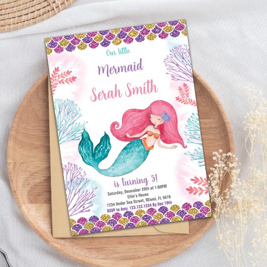 海の下で編集可能パーティーカードと海テーマ 招待状