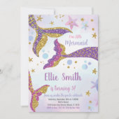 海の下で編集可能パーティーカードと虹 招待状 (正面)