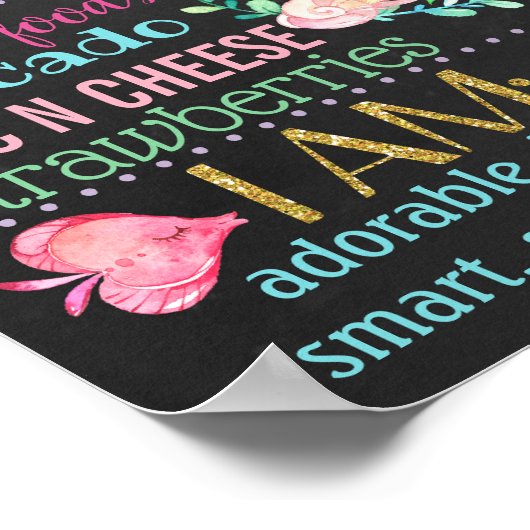 海の下で誕生日の黒板の標識 ポスター (角)