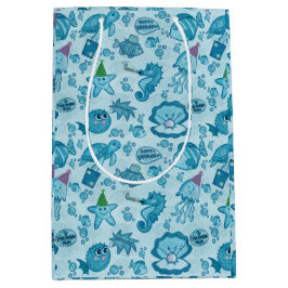 海の下で誕生日ギフトラップ ミディアムペーパーバッグ