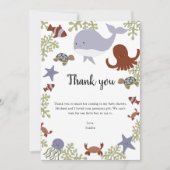 海の下で赤ちゃんシャワーありがとうかわいい サンキューカード (正面)