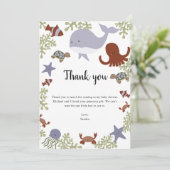 海の下で赤ちゃんシャワーありがとうかわいい サンキューカード (スタンド正面)