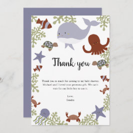 海の下で赤ちゃんシャワーありがとうかわいい サンキューカード