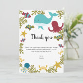 海の下で赤ちゃんシャワーありがとうかわいい サンキューカード (スタンド正面)