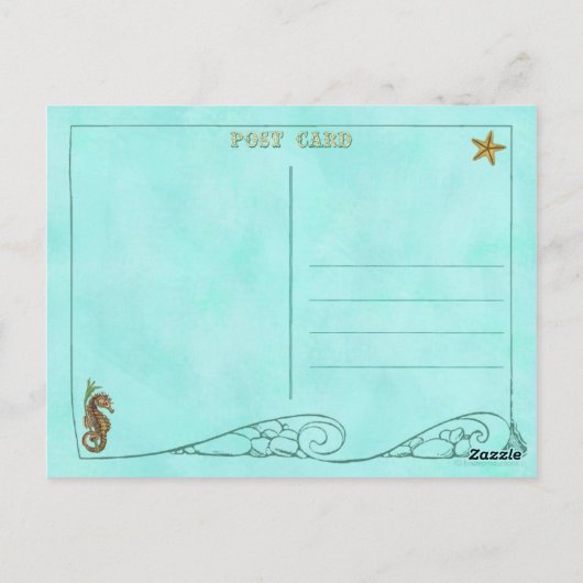 海の下で赤ちゃんシャワーありがとうはがき ポストカード (裏面)