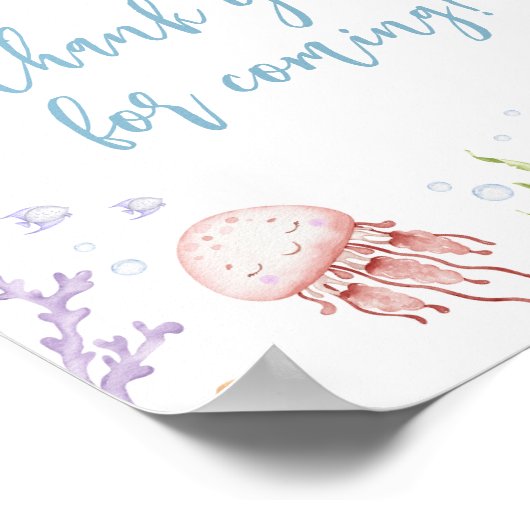 海の下で赤ちゃんシャワーありがとう来。 ポスター (角)