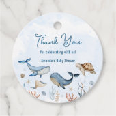 海の下で赤ちゃんシャワーありがとう フェイバータグ (正面)