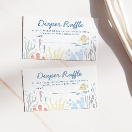 海の下で赤ちゃんシャワーおむつラッフルエンクロージャ エンクロージャーカード