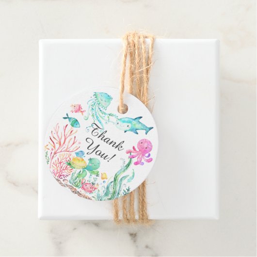 海の下で赤ちゃんシャワーお願いギフトラベル フェイバータグ (インサイチュ)