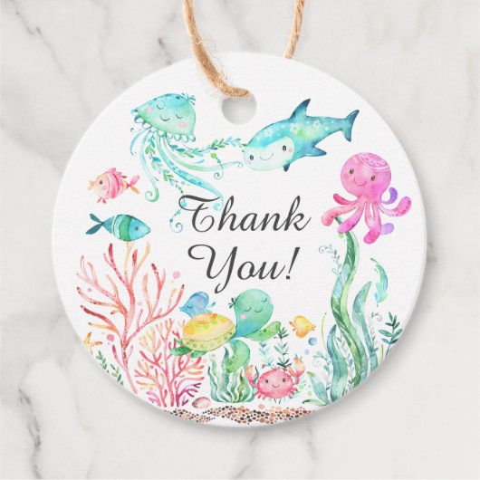 海の下で赤ちゃんシャワーお願いギフトラベル フェイバータグ (正面)