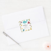 海の下で赤ちゃんシャワーかわいいかわいいありがとうS スクエアシール (封筒)