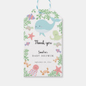 海の下で赤ちゃんシャワーかわいいパステルありがとう ギフトタグ (正面)