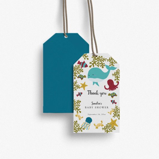 海の下で赤ちゃんシャワーかわいい感謝のギフトラベル ギフトタグ