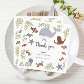 海の下で赤ちゃんシャワーかわいい感謝 スタンダードカクテルナプキン