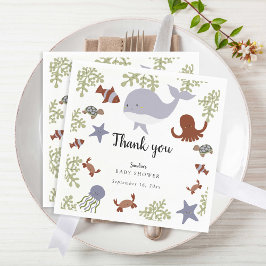 海の下で赤ちゃんシャワーかわいい感謝 スタンダードカクテルナプキン