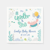 海の下で赤ちゃんシャワーのカクテルナプキン スタンダードカクテルナプキン (正面)