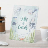 海の下で赤ちゃんシャワーのギフトペデスタルのサイン 台座サイン (インサイチュ)