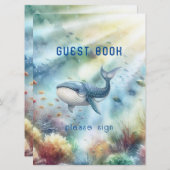 海の下で赤ちゃんシャワーのゲストブックサイン (正面/裏面)