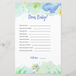 海の下で赤ちゃんシャワーのゲームの親愛ベビーの願い