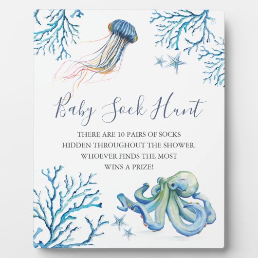 海の下で赤ちゃんシャワーのゲームサイン フォトプラーク (正面)