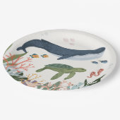 海の下で赤ちゃんシャワーのテーブルの装飾 ペーパープレート (アングル)