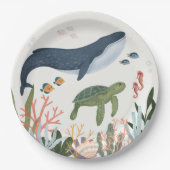 海の下で赤ちゃんシャワーのテーブルの装飾 ペーパープレート (正面)