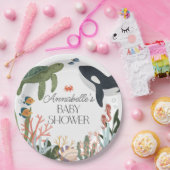 海の下で赤ちゃんシャワーのテーブルの装飾 ペーパープレート (パーティー)