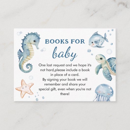 海の下で赤ちゃんシャワーのベビー エンクロージャーカード (正面)