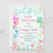 海の下で赤ちゃんシャワーの招待テンプレート 招待状 (正面)