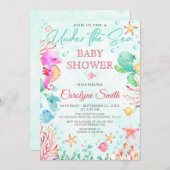 海の下で赤ちゃんシャワーの招待テンプレート 招待状 (正面/裏面)