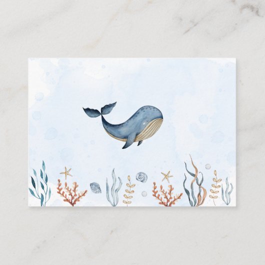 海の下で赤ちゃんシャワーの本ベビー エンクロージャーカード (裏面)