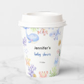 海の下で赤ちゃんシャワーの海動物 紙コップ (裏面)