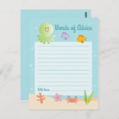 海の下で赤ちゃんシャワーの言葉のアドバイスカード ポストカード (正面/裏面)