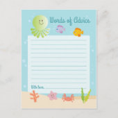 海の下で赤ちゃんシャワーの言葉のアドバイスカード ポストカード (正面)