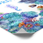 海の下で赤ちゃんシャワーの軽食と飲み物 ポスター (角)