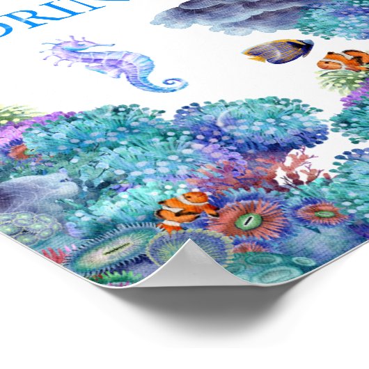 海の下で赤ちゃんシャワーの軽食と飲み物 ポスター (角)