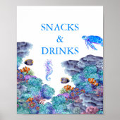 海の下で赤ちゃんシャワーの軽食と飲み物 ポスター (正面)