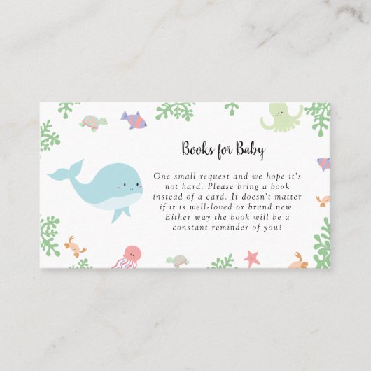 海の下で赤ちゃんシャワーは、何枚のゲームカードを推測 プレイスカード (正面)