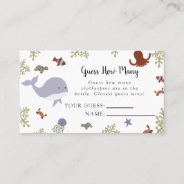 海の下で赤ちゃんシャワーは、何枚のゲームカードを推測 プレイスカード