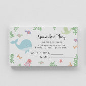 海の下で赤ちゃんシャワーは、何枚のゲームカードを推測 プレイスカード