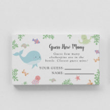 海の下で赤ちゃんシャワーは、何枚のゲームカードを推測