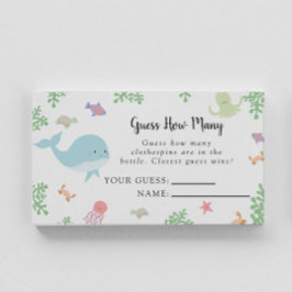 海の下で赤ちゃんシャワーは、何枚のゲームカードを推測 プレイスカード