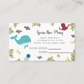 海の下で赤ちゃんシャワーは、何枚のゲームカードを推測 プレイスカード (正面)