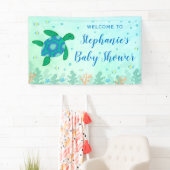 海の下で赤ちゃんシャワーカメを歓迎 横断幕 (インサイチュ)