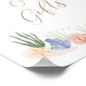 海の下で赤ちゃんシャワーカードとギフトサイン ポスター (角)