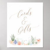 海の下で赤ちゃんシャワーカードとギフトサイン ポスター (正面)